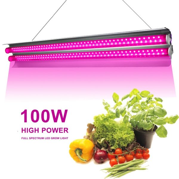 Luces de cultivo de espectro completo Flores Lámparas de cultivo suculentas Lámpara de doble tubo Luz de cultivo LED para plantas de interior Phytolamp colgante para orquídeas 3200 Lux