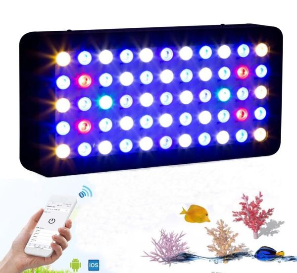 Lumière LED d'aquarium à spectre complet, contrôle Bluetooth, lumières de croissance marines à intensité variable pour Aquarium de récif de corail, Plant1036285