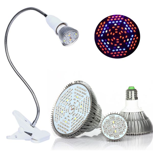 Grow Lights Spectrum Full LED Bulbes 18W 30W 50W 80W LED LUMIÈRES CLUBLES PLANTES HYDROPONES INDOO
