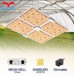 Lampe de croissance LED Samsung à spectre complet, panneau quantique avec 234 puces LM301B 3000K et pilote UL Meanwell 5041010