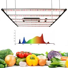 Barra de luz de cultivo LED de espectro completo Lámpara de cultivo de invernadero profesional plegable 650W/800W/1000W/1200W para una caja de crecimiento en interiores