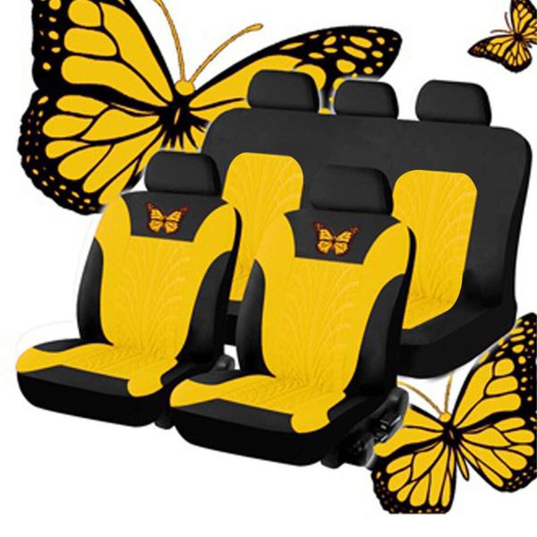Couvre-couvercle de siège d'auto polyester sportif complet ajusté la plupart des accessoires de voiture élégant tissu simple
