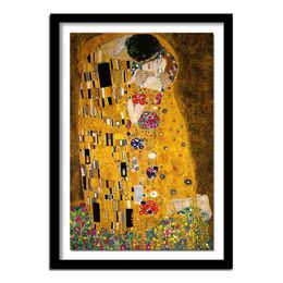 Diamante cuadrado completo 5d Diy Diamond Pintura Gustav Klimt The Kiss bordado Cross punto de punta Decoración de pintura de diamantes de imitación