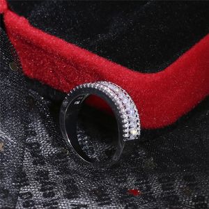 Volledige vierkante diamanten ring verlovingsringen voor vrouwen mode-sieraden vrouwen ringen trouwringen mode-sieraden 080513