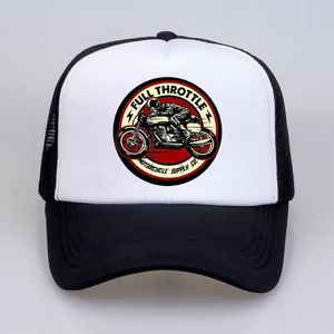 Casquette de Baseball pour hommes, café Racer Rockabilly Biker, plein gaz, été, camionneur en coton, chapeau en maille, os 231228