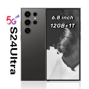 S24 Ultra 6,8 pouces Téléphone mobile 4G 5G 5G S23 Ultra Smart Phone LTE OCTA Core 12 Go 1 To 512 Go 256 Go 32 millions de caméras HD Face Face Déverrouillent Smartphone 13MP CAMERIE GPS Phones cellulaires