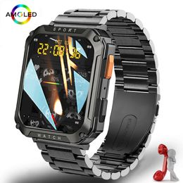 Montre intelligente tactile pour hommes, pour Android, pression artérielle, oxygène, Fitness, étanche 5 Atm, militaire, 240104