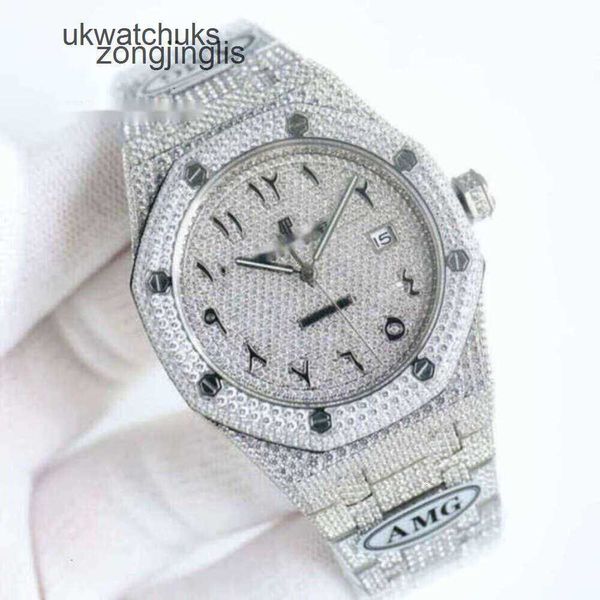 reloj completo diseñador UHR Aps Diamond Watch Ice Out Men Womens AP MenWatch Auto Movimiento mecánico de lujo Busto de Montre Royal Diamondencrusted Watch McJX