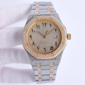 Montres complètes Diamond de montre à la main pour hommes MENS MÉCANIQUE AUTOMATIQUE 41 mm avec acier tassé en diamant 904L Sapphire dames d'affaires