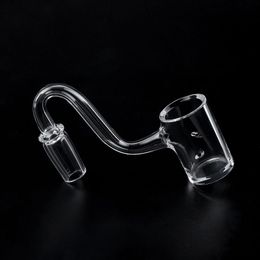 Full Weld Bent Neck Auto Spinner Fumar Cuarzo Banger Biselado Edge Nail 10mm 14mm 18mm para agua Bong Glass Pipe Dab Rig