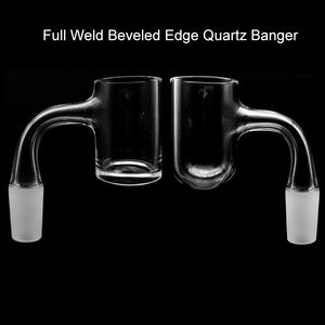 Volledige Weld Afgeschuinde Rand Roken Quartz Banger 25mmOD 10mm 14mm 18mm Man Vrouw 4590 Volledig Gelaste Nagels Voor Glas Water Bongs Dab Rigs Pijpen