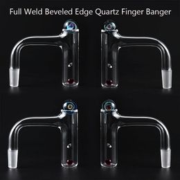 Accessoires de fumage de doigt de quartz de bord biseauté de soudure complète avec rubis de 6 mm, capuchons d'univers de 14 mm pour les plates-formes pétrolières en verre Bong d'eau