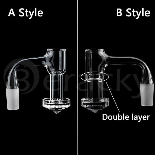 Diamant de soudure complète/bord biseauté inférieur fumant Terp Slurper double couche Quartz Banger 20mmOD 4590 degrés clous Slurpers sans couture pour bangs en verre Dab Rigs