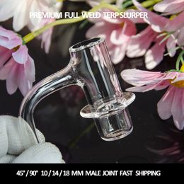 Volledige las halo kwarts banger nagel roken accessoires afgeschuinde rand 10 mm 14 mm 18 mm naadloze saturn terp slurper voor bong dab olieligingen