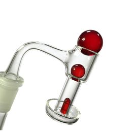 Full Weld Terp Slurper Quartz Banger Set W/ Glass Marble Pearl Pill - 10mm 14mm Male 90 Degree Frosted Joint Afgeschuinde Rand Top Voor Water Bong