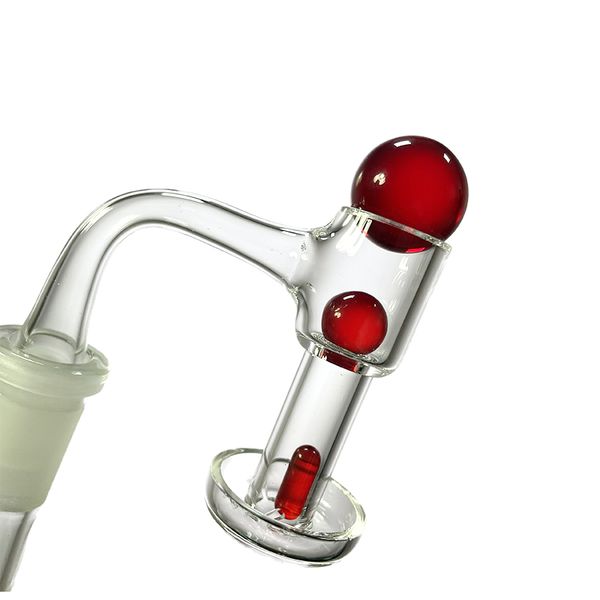 Full Weld Terp Slurper Quartz Banger Set W / Glass Marble Pearl Pill - 10mm 14mm Macho 90 Grados Junta esmerilada Borde biselado Parte superior para Bong de agua