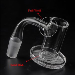 Sableuse à souder complète fumant des charmes de quartz Banger avec plat de grille 10mm 14mm 18mm bord biseauté clous de fumée sans soudure pour les tuyaux de plate-forme de bang d'eau en verre