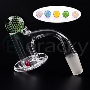 Mélangeur à quartz Terp Slurper à soudure complète Banger Set 10 mm 14 mm 18 mm Bord biseauté 20 mmOD avec perles Terp en nid d'abeille de 22 mm Perles Ruby Terp de 4 mm pour bangs Dab Rigs