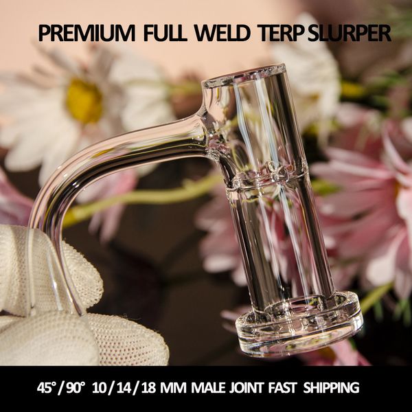 Soudure pleine soudure droite accessoires de fumer slurper HQ HQ biseau de quartz banger ongles banger 10 mm 14 mm 18 mm m￩langeur sans couture pour les plates-formes d'huile de bang dab