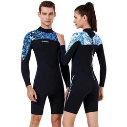 Maillots de bain à fermeture éclair complète maillots de bain hommes femmes à manches longues plongée Surf peau lisse combinaison de plongée libre Surf