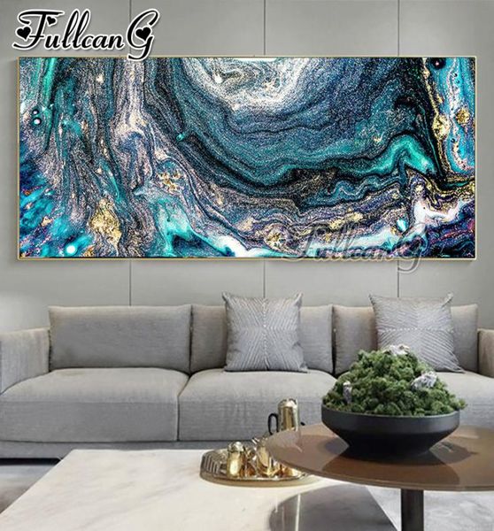 FULLCANG grande taille 5d bricolage diamant peinture abstraite aquarelle paysage pleine mosaïque carré rond broderie couture FC2354 203706140