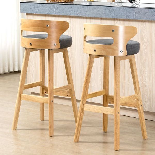Table de table à barre à partage en bois massif nordique moderne minimaliste home rétro dossier de thé au lait shople de thé avant léger tabouret haut de luxe