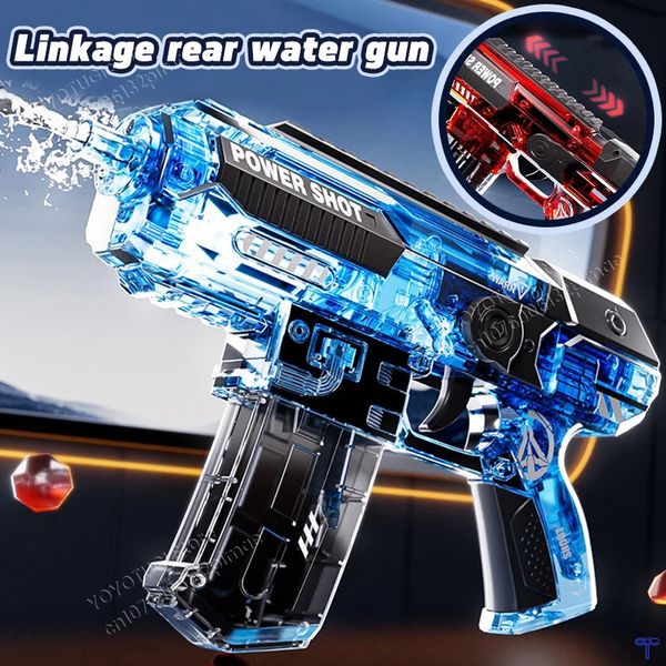 Pistola de agua eléctrica completamente automática Verano Almacenamiento de pulso Almacenamiento de energía Pistola de juguete Playa Playa Gran capacidad Toy de agua 240422
