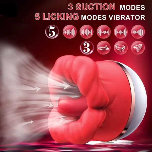 Terme d'aspiration femelle entièrement automatique avec masseur à lèvres rouge Stick Masturator VIBRATION Stick Fun Toy 693N