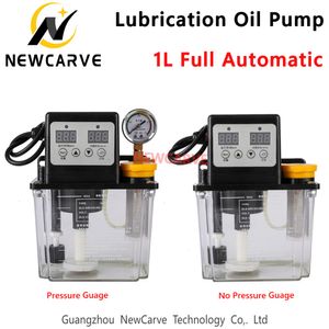 Totalmente automático de lubricación Bomba de aceite 1L litros con manómetro CNC electromagnética de lubricación de bomba 220V NEWCARVE