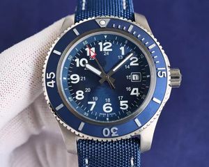 Volautomatisch mechanisch herenhorloge, 316 precisiestalen kast, diameter 44 mm, blauwe band, horloge uit de Super Ocean-serie