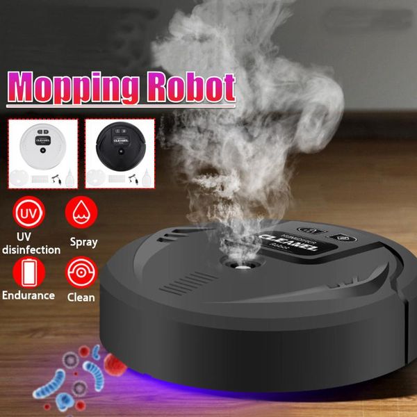 Limpiadores de aspiradoras totalmente automático Multifuncional Smart Robot Cleaner USB Cargando barrido Spray seco y húmedo MOP Aerosol Desinfección
