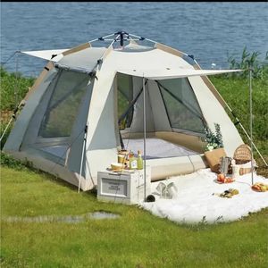 Volledig automatische buitentent met zonbescherming en regen multi-persoons snel opening anti-mosquito camping 240422