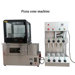 Volledig automatische pizza-oven met 4 verwarmingsstangen en pizzeria-kegelmachine met pizza-displaykast te koop