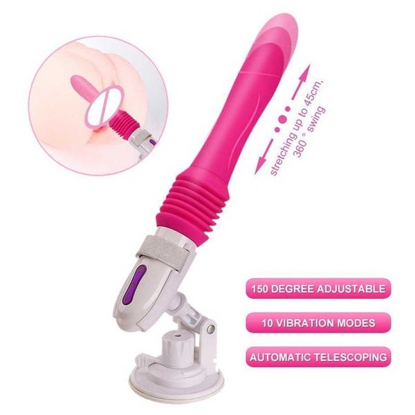 Simulation de machine télescopique entièrement automatique Vibromasseur féminin Produits de sexe pour adultes