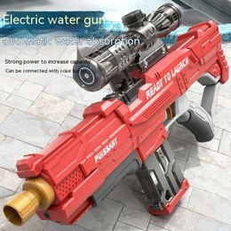 Toy pistolet à eau entièrement automatique électrique Fire continu absorbant la fête de bataille extérieure grande capacité 240420