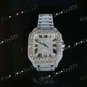 Volledig ingevoegde handinstelling VVS Moissanite Diamond Watch