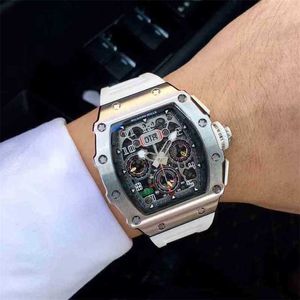 Entièrement de luxe Rm11-03 Mens Milles Montre mécanique Richa Mouvement automatique Saphir Miroir Bracelet en caoutchouc Montres-bracelets suisses Fv3eries