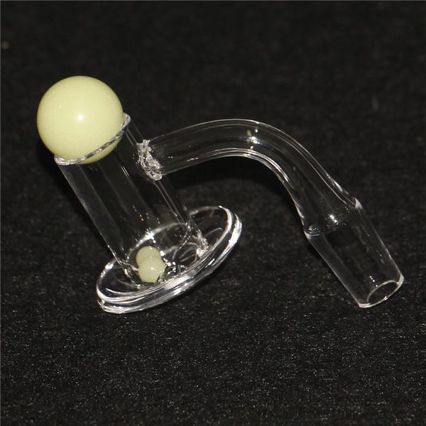 Licuadora para fumar con borde biselado completamente soldado Clavos de Banger de cuarzo con traje de fondo transparente Canicas de vidrio Perlas de rubí para bongs de vidrio