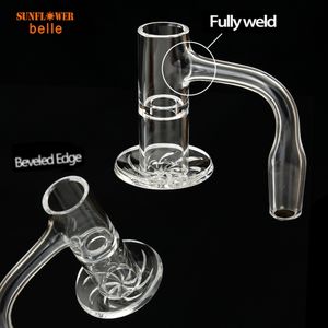 Accessoires pour fumeurs entièrement soudés Banger rotatif de 20 mm avec tube traversant et bord biseauté Meilleure utilisation comme ensemble 3 perles Terp 1 bouchon en verre Carb