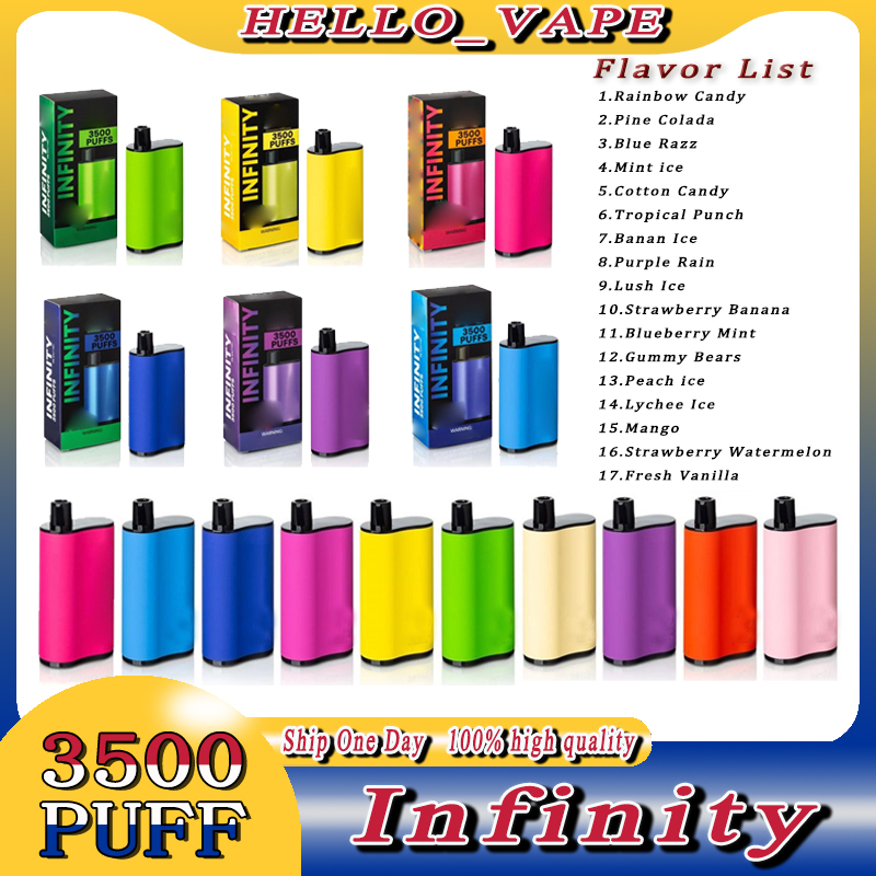 Fumed Infinity 3500 Puffs Fumed Ultra 2500 Puff Disposable Vape Pen E Cigarett med 1500 mAh Batteri 12 ml Förfylld POD Big Vapor Stick Box Kit Kit