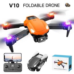 2023 plus récent V10 Drones lumières colorées évitement d'obstacles UAV HD photographie aérienne pliant télécommande quadrirotor commercial