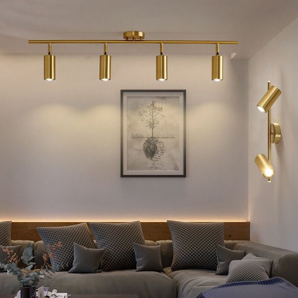Fumi Modern Luxury Gold Track Spotlights Flush Mount Plafond Lightture Salon Room Wall Asle Bar Gu10 Tracking Light Kit
