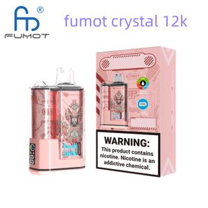 Fumot Crystal 12000 bouffées Fumot Randm bobine de maille de vape jetable affichage d'écran de batterie à huile de vape intelligente 36 saveurs disponibles