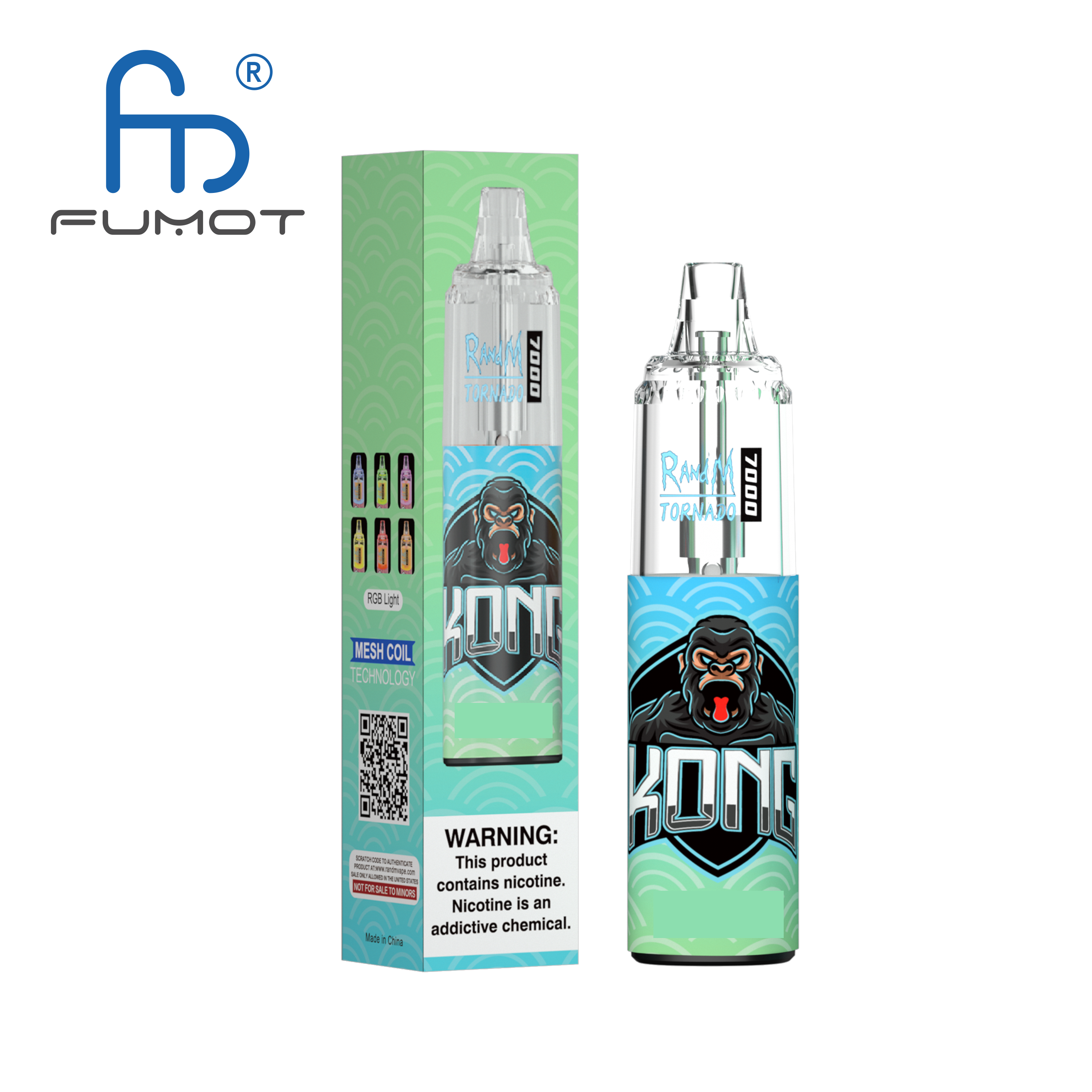 Fumot Randm Tornado 7000 Jetable E cigarette Mesh Coil R et M 7000bouffées vape en gros