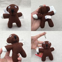 Leuke en humoristische teddybeer anime cartoon pluche poppen hanger clip machine pop kleine cadeau speelgoed sleutelhanger