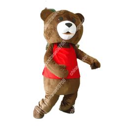 Amusant brun ours en peluche mascotte Costume Costume dessin animé Fursuit tenues fête habiller activité marche Animal vêtements Halloween