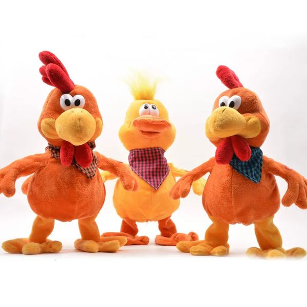 Fun Crazy Dance Singing Doll Rooster Frog Electric Poulet Musique en peluche Jouet mignon Rooster Noise Toy 240509