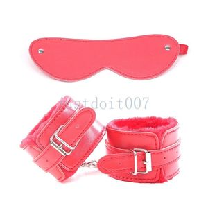 Bondage Fun Handboeien Polmanchetten Restraint Shackles Flirteratious Eye Mask Bindfold Set #R45