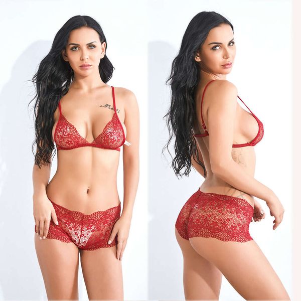 Lingerie amusante Nouveau rouge sexy enroué de trois points pour femmes