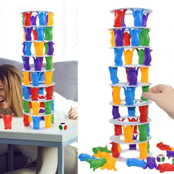 Multiplayeur amusant interagissant aux couleurs vives Tour Effondrement des blocs de jeu Balance détaillée Balance maternelle Toys 231227
